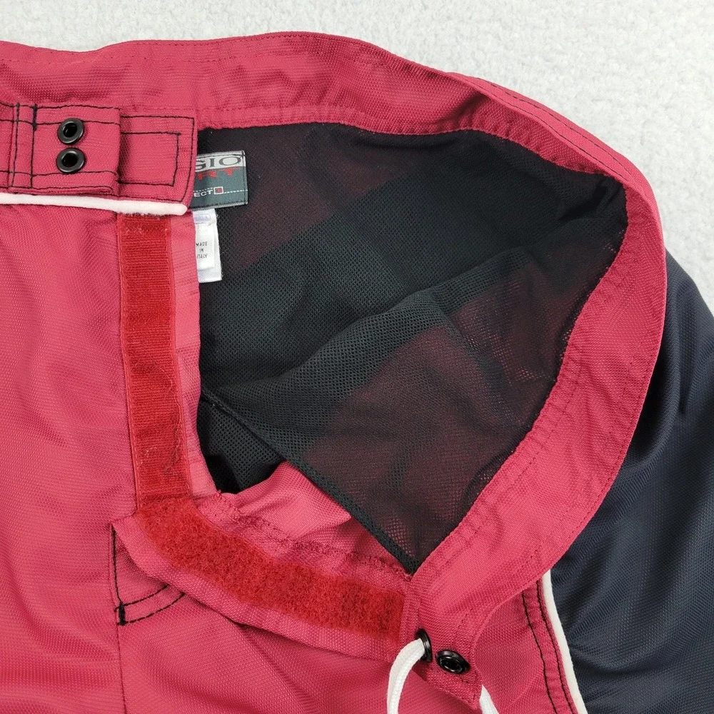 Grigio Sport‎ Swim Shorts Mens Large Red Black Board Trunks Made in Italy Mesh